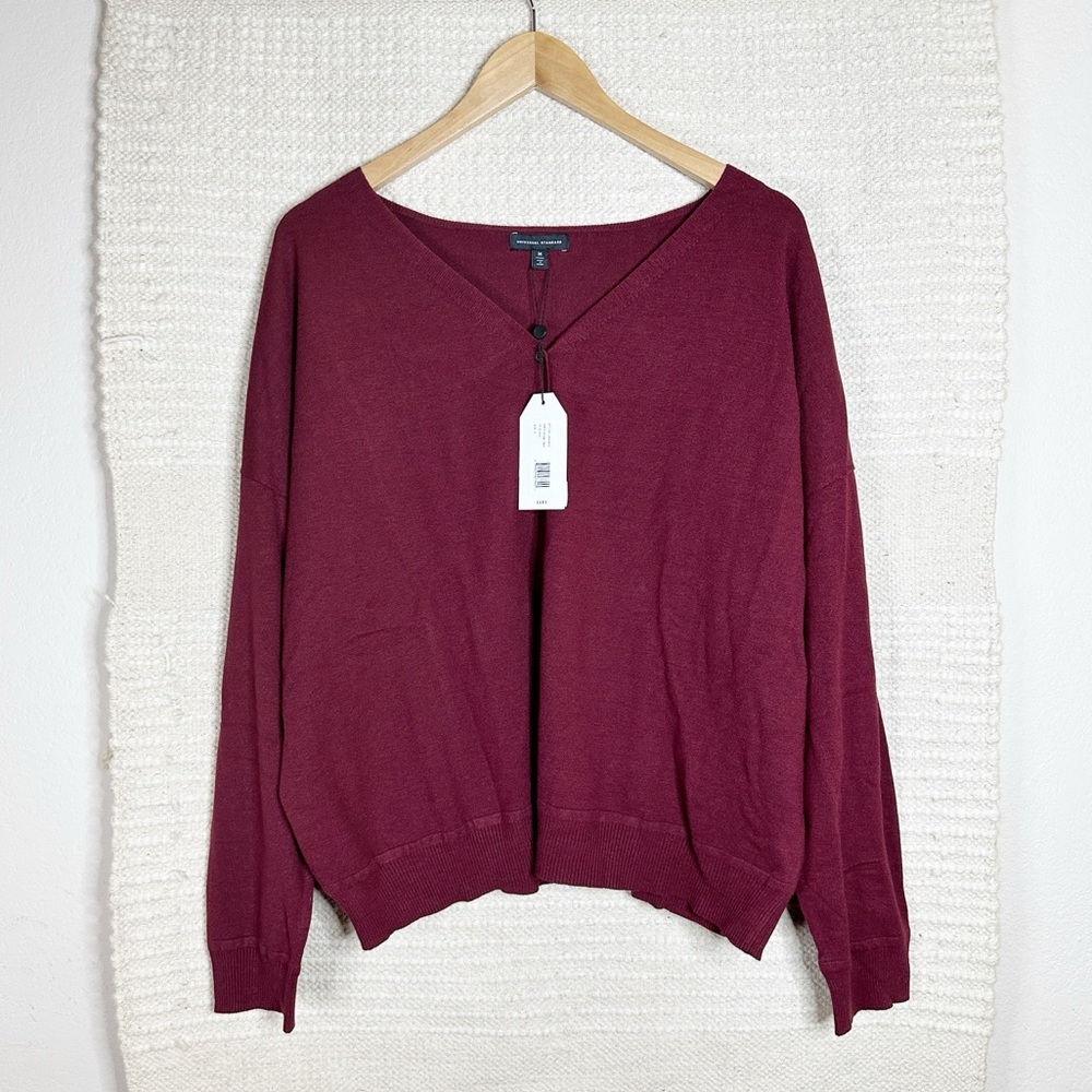 UNIVERSAL STANDARD ox blood red Dido Everyday Cardigan sweater NEW SIZE MEDIUM